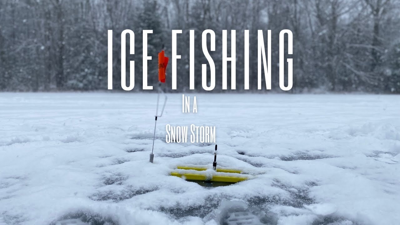 Ice Fishing in a Snowstorm | Winter Fishing