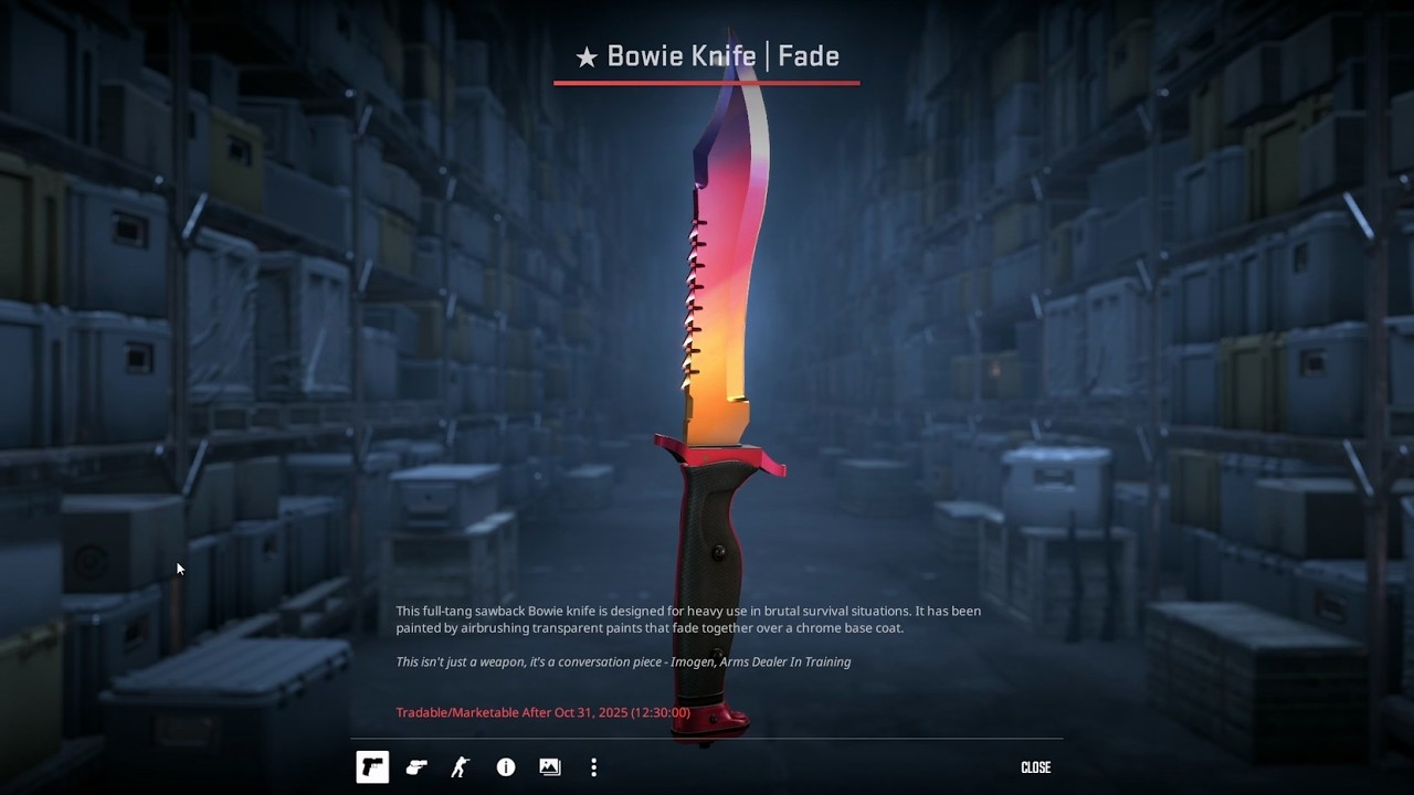 Bowie Knife  Fade - Trade up from 5 Red Skins