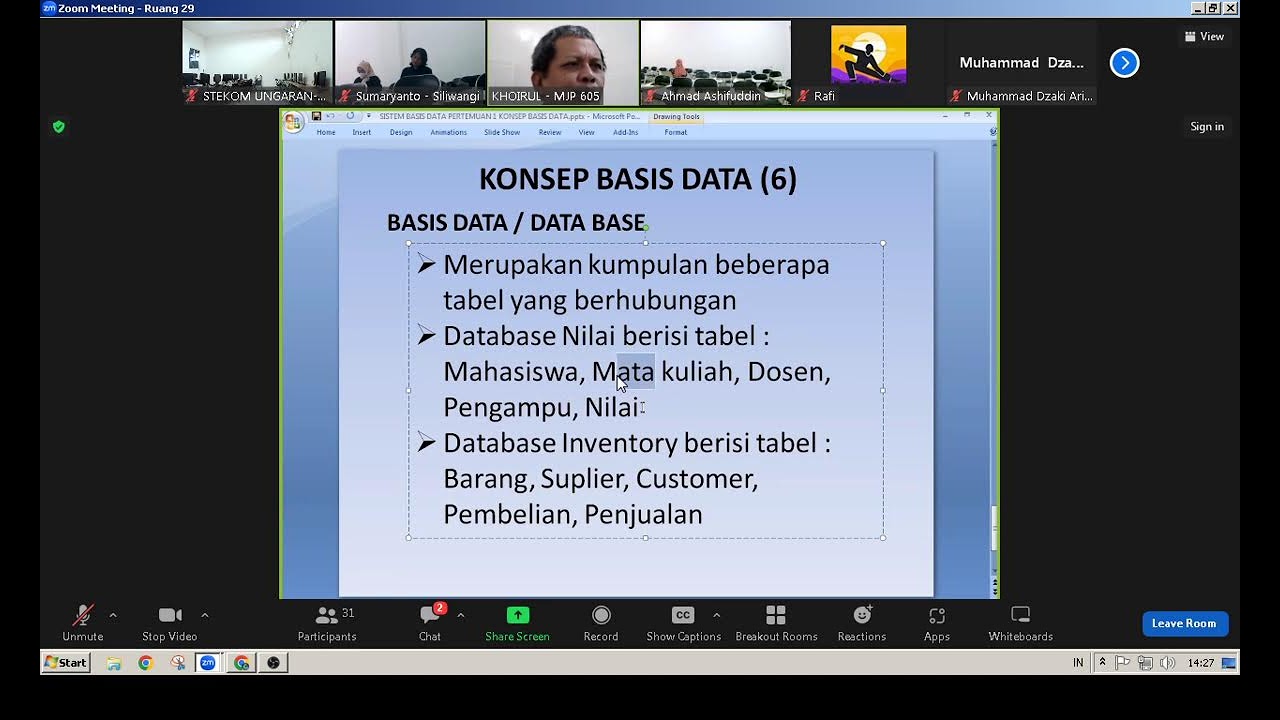 Sistem Basis Data  -- Pertemuan 1