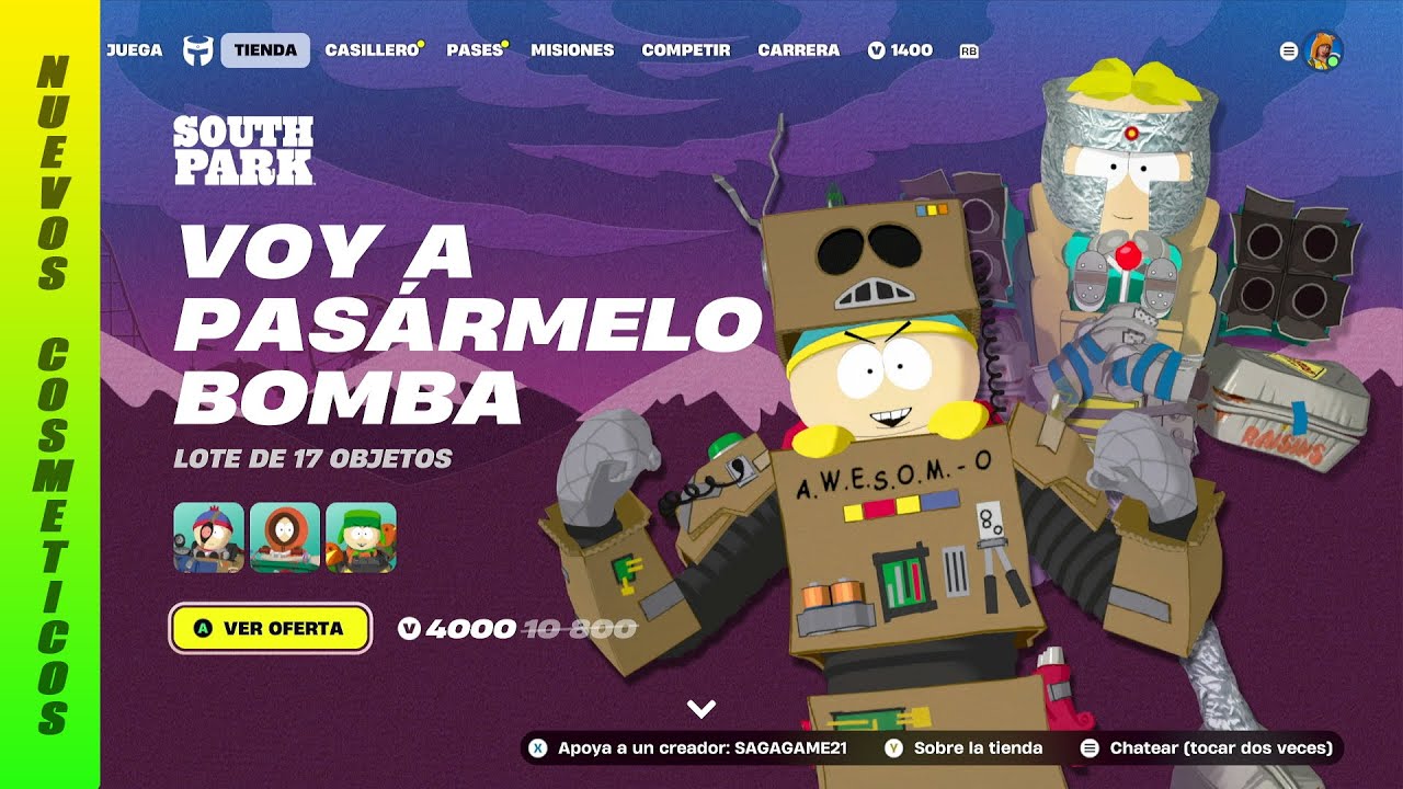 NUEVAS SKINS de  *SOUTH PARK* | TIENDA de FORTNITE HOY: 09 de ENERO 2026  🛒