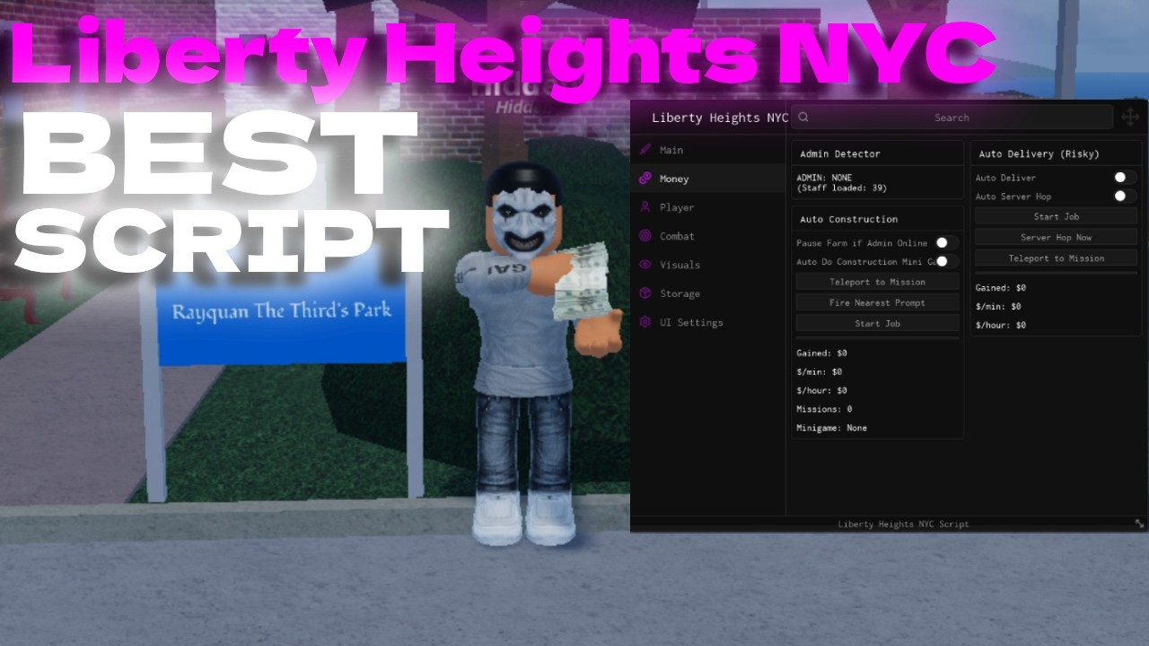 *OP Liberty Heights NYC Script 🔫 [INF MONEY DUPE, AIMBOT, AUTO FARM & MORE]