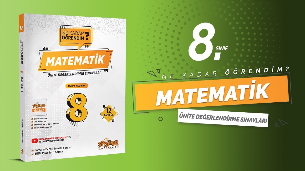 8 . SINIF NE KADAR ÖĞRENDİM MATEMATİK FASİKÜL 1 Soru Çözümleri