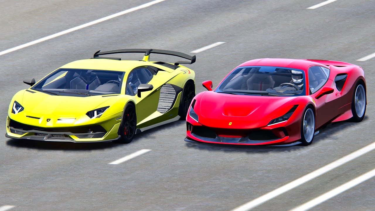 Ferrari F8 Tributo vs Lamborghini SVJ - Drag Race 2KM