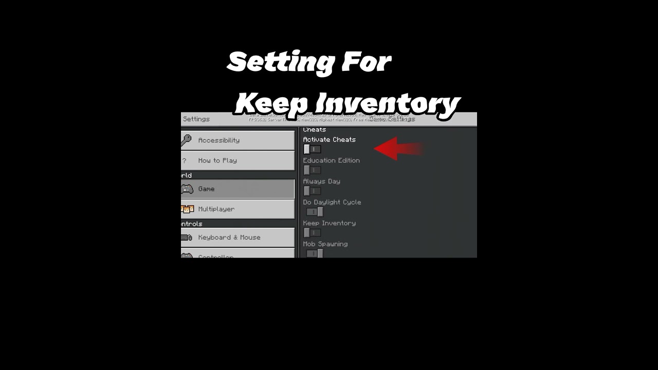 Setting For Keep inventory in Minecraft #shorts #minecraft #tech #trick #roukmarco_y #tranding