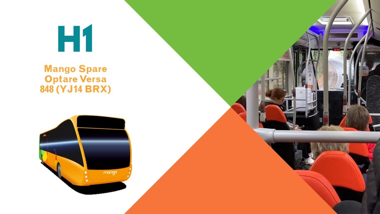 TOWARDS HEANOR: Trent Barton Mango Spare Optare Versa [848 - YJ14 BRX]