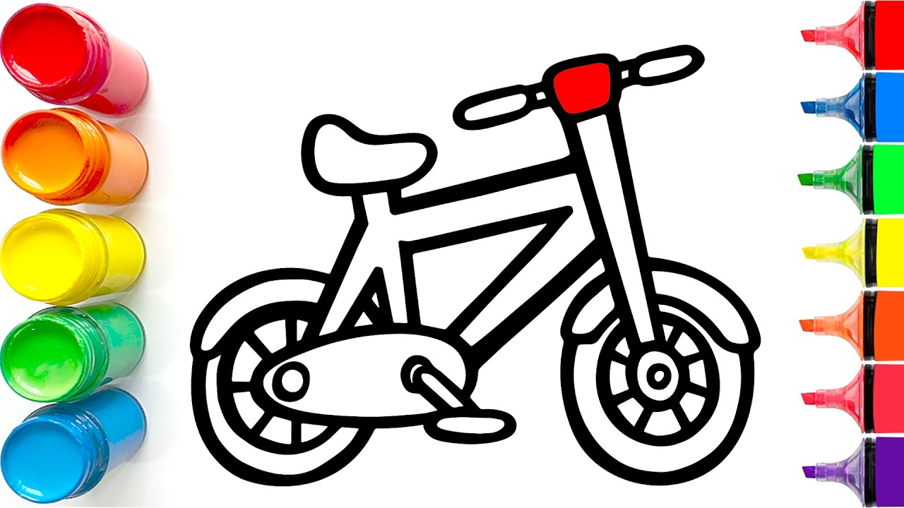 Drawing and Coloring a Cute Bicycle | Easy Step by Step Tutorial for Beginners