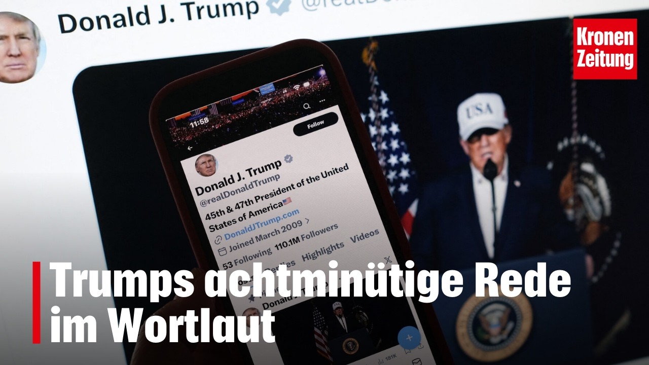 Trumps achtminütige Rede im Wortlaut I krone.tv