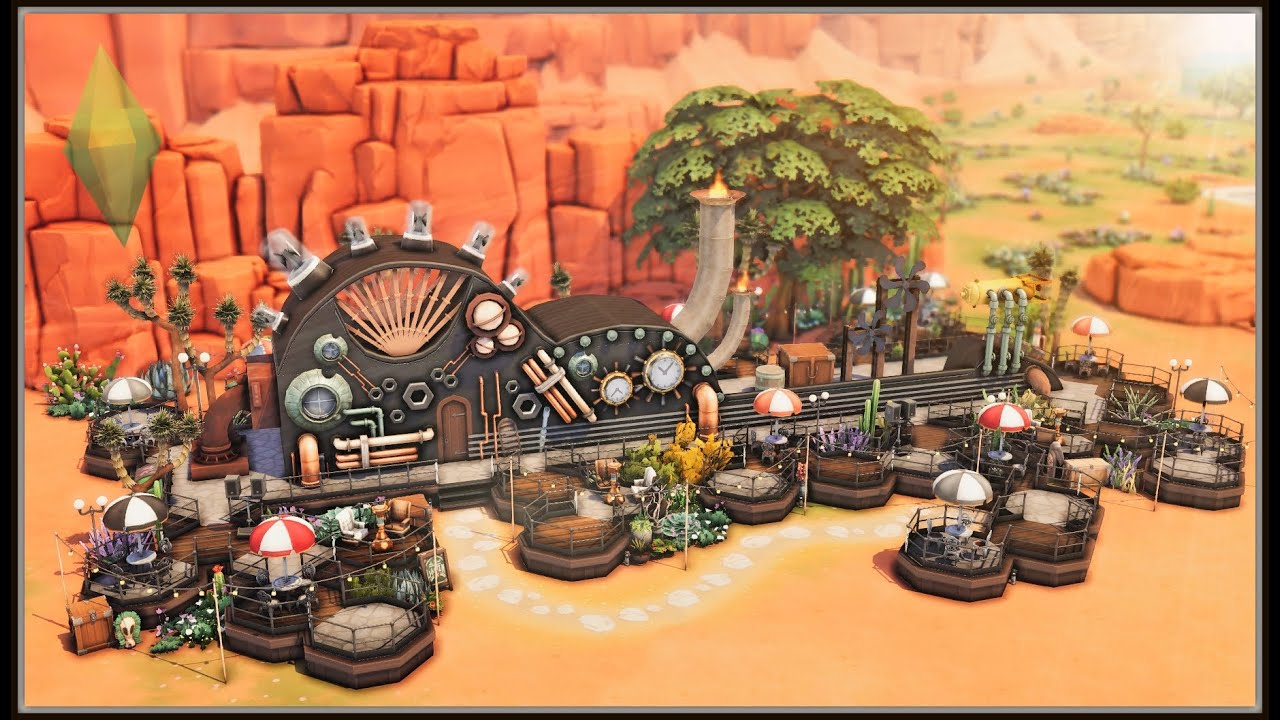 Steampunk Guitar Bar (No CC) - The Sims 4 Stop Motion Build