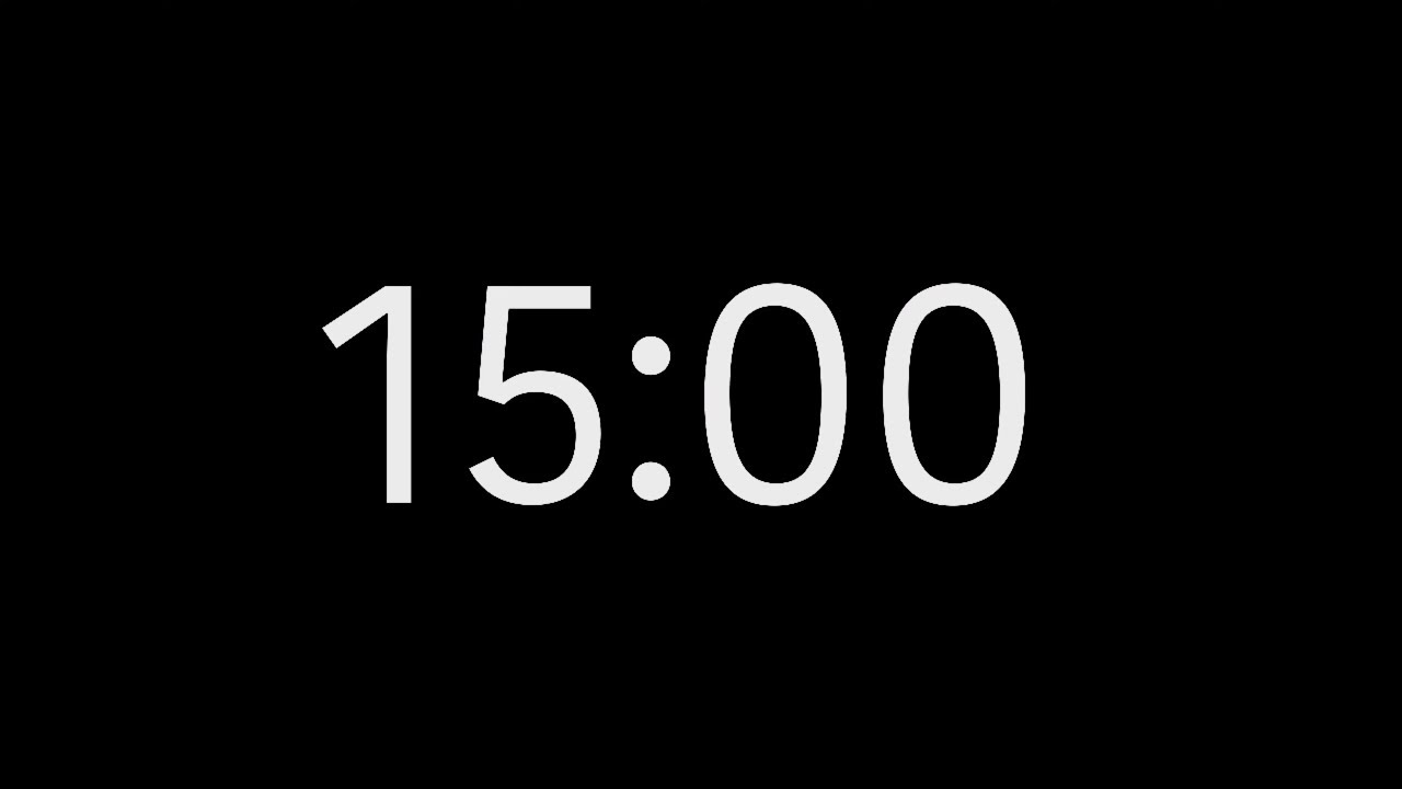 15 Minutes Countdown Timer 4K (no sound) - Black
