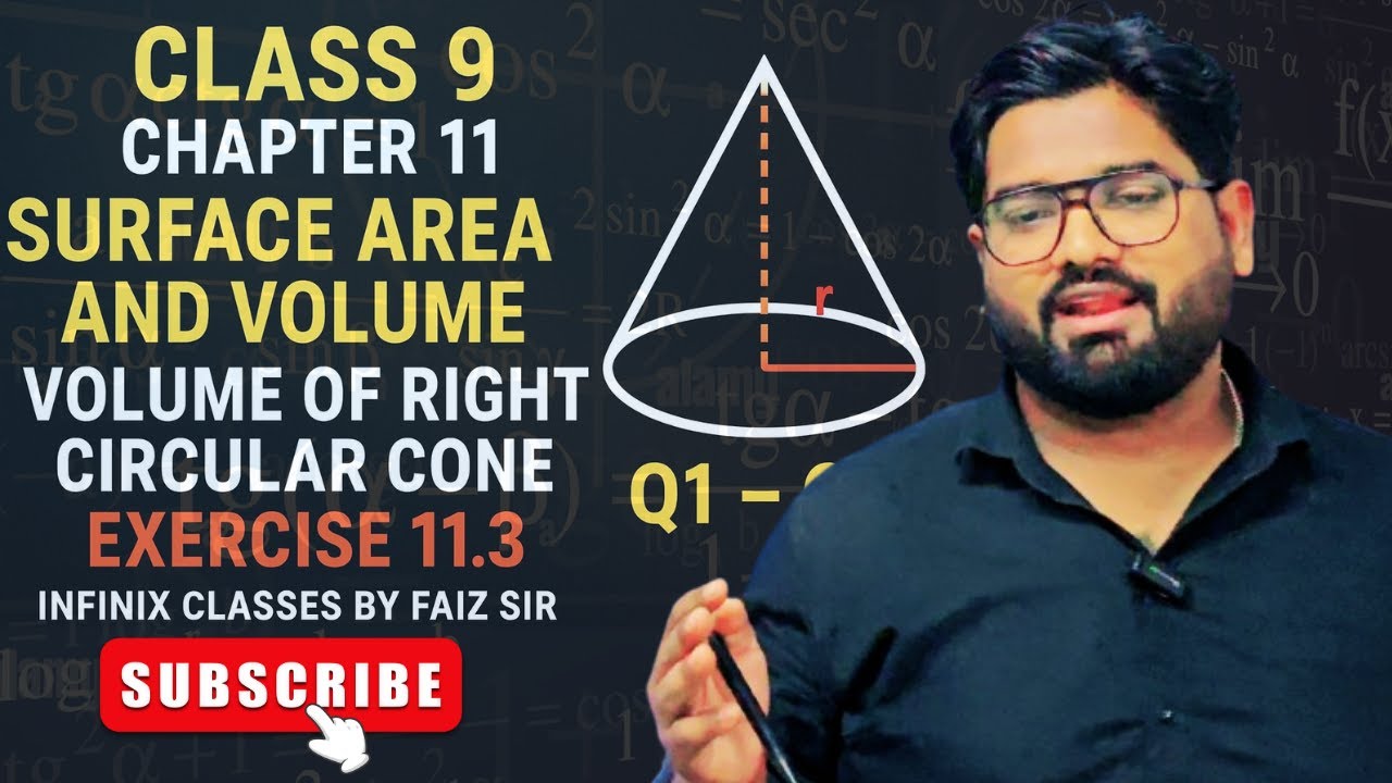 Exercise 11.3 Q1–Q2 |📘 Class 9 Chapter 11 | Surface Area and Volume | Volume of Right Circular Cone