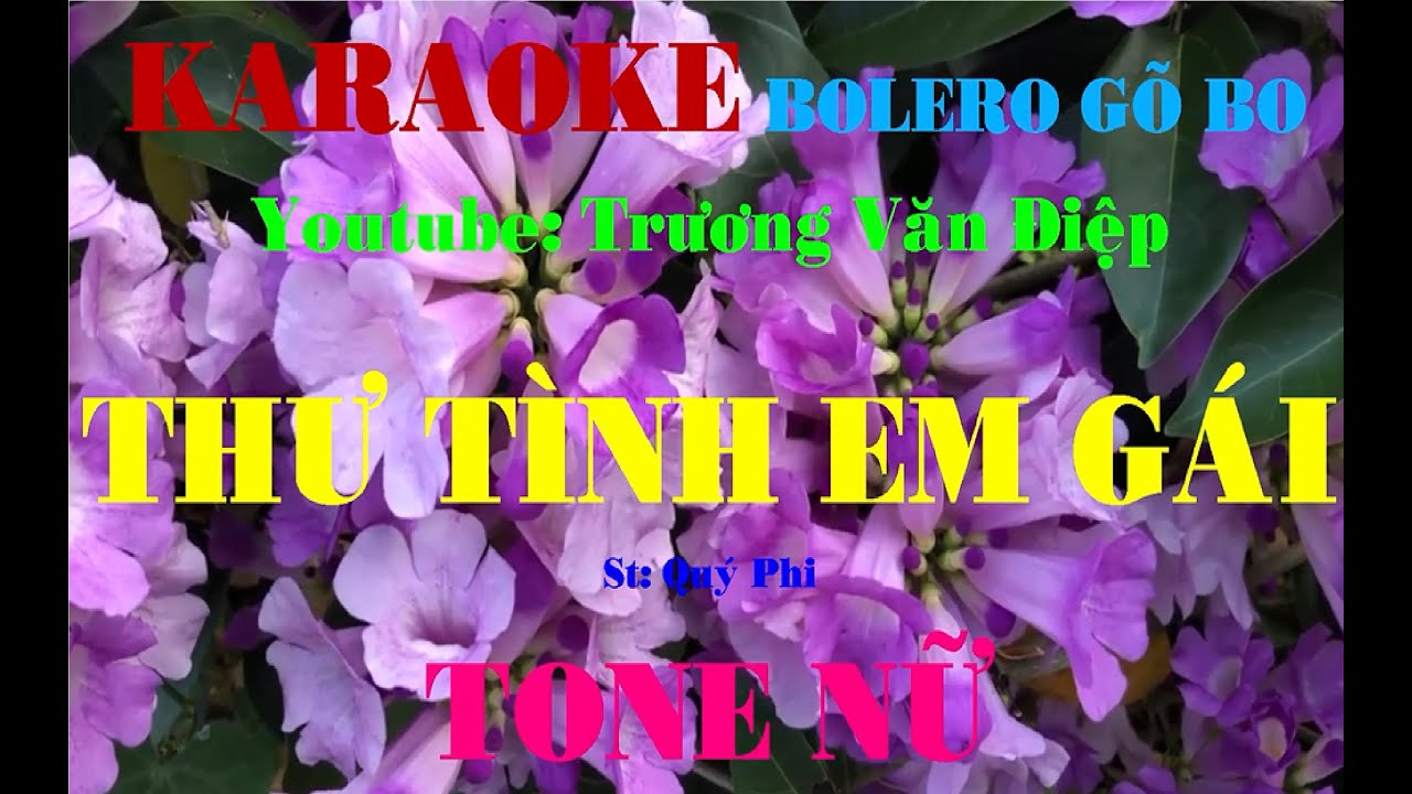Karaoke Thư Tình Em Gái Tone Nữ Gõ Bo | Trương văn Điệp
