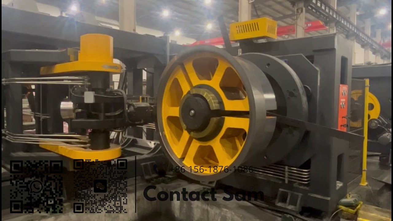 Large diameter axial fan casing flanging machine 
