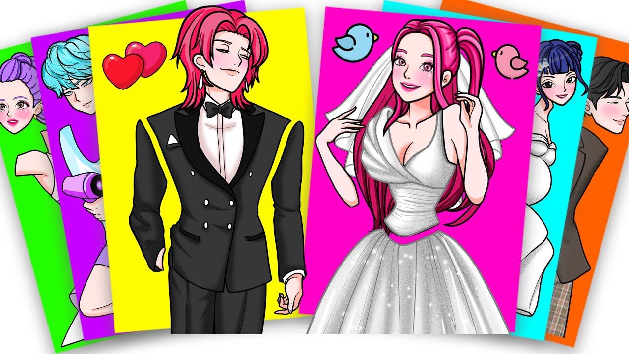 PRETTY WEDDING of HUNTRIX MIRA and SAJA BOYS - KPOP DEMON HUNTERS | sticker book diy