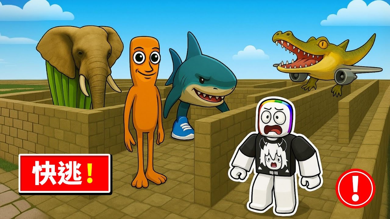 布萊恩羅斯迷宮，超多義大利迷因怪物藏在這裡！？  😲 🙉 🙀【Roblox 機器磚塊】