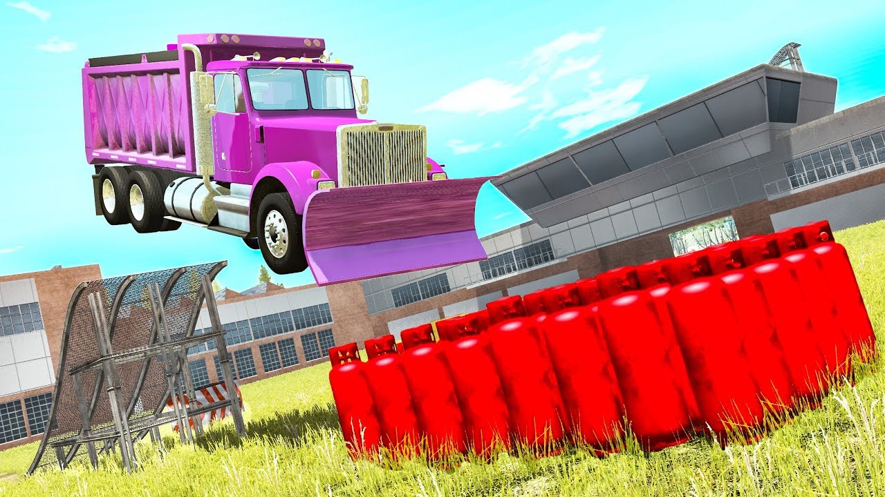 Cars vs Explosive Propane (experiments) - Beamng drive
