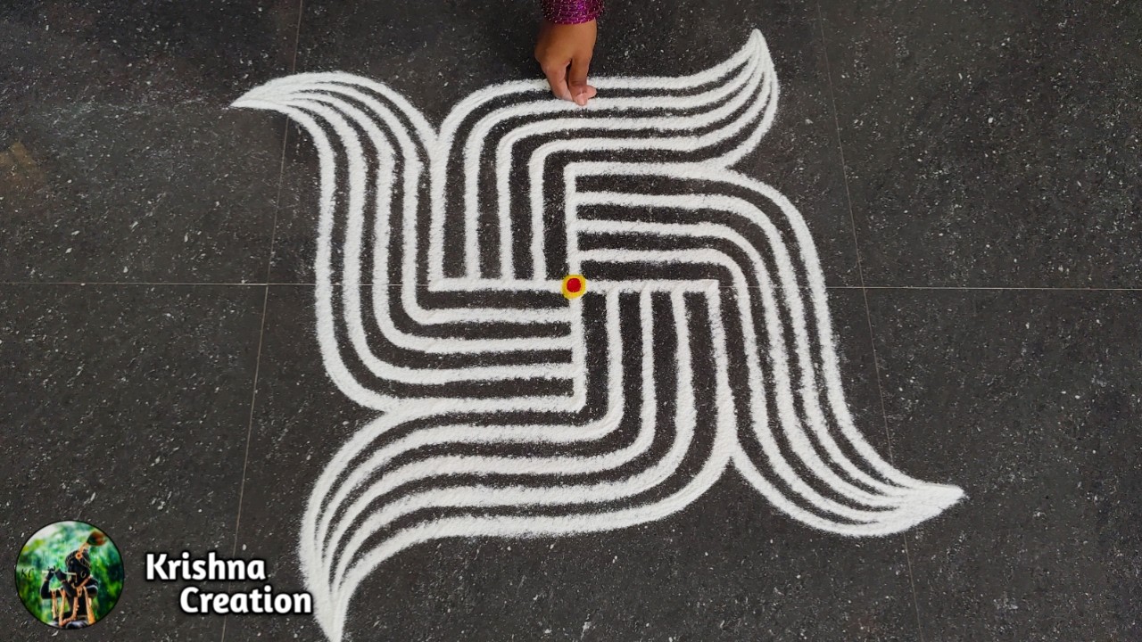 Easy Padi Kolam Design with 3x3 dots | Creative Rangoli | Padi Kolam Muggulu | Rangoli Kolam
