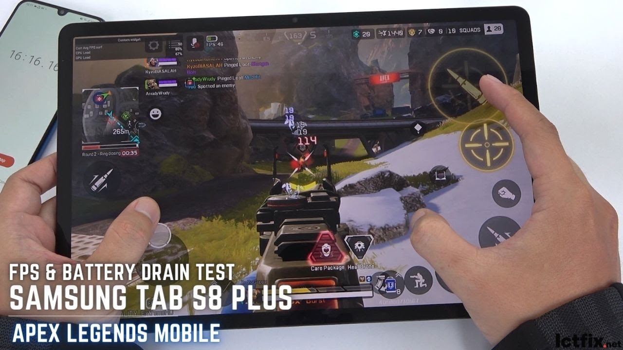 Samsung Tab S8 Plus Apex Legends Mobile Gaming test