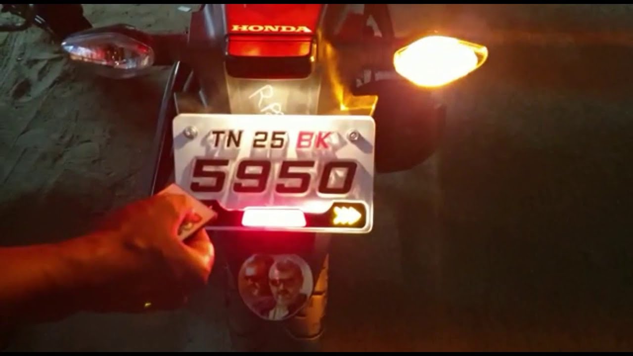 Bike Led Number Plates with Color Changing Remote | Light Number Plate | Bike Number Plate Style