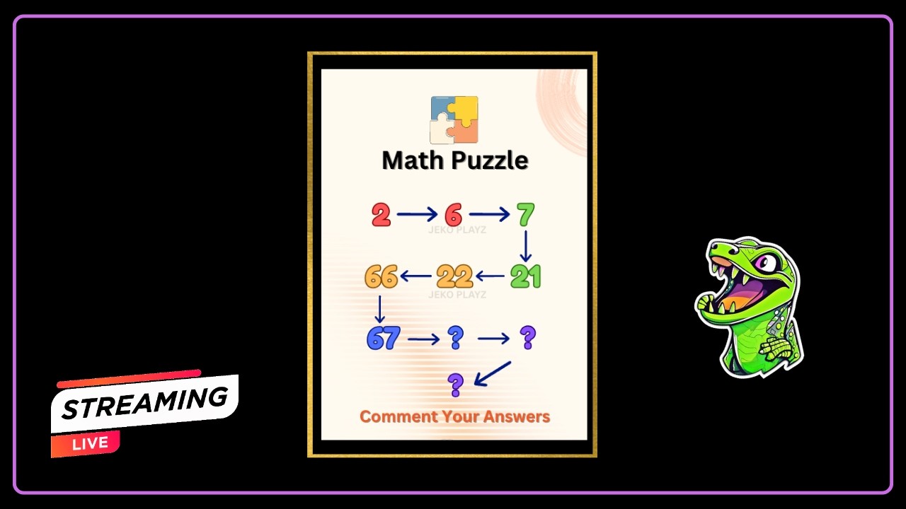 Live Math Puzzle 🧩 & Riddle | Live Math Quiz | IQ Test | Sequence Puzzle