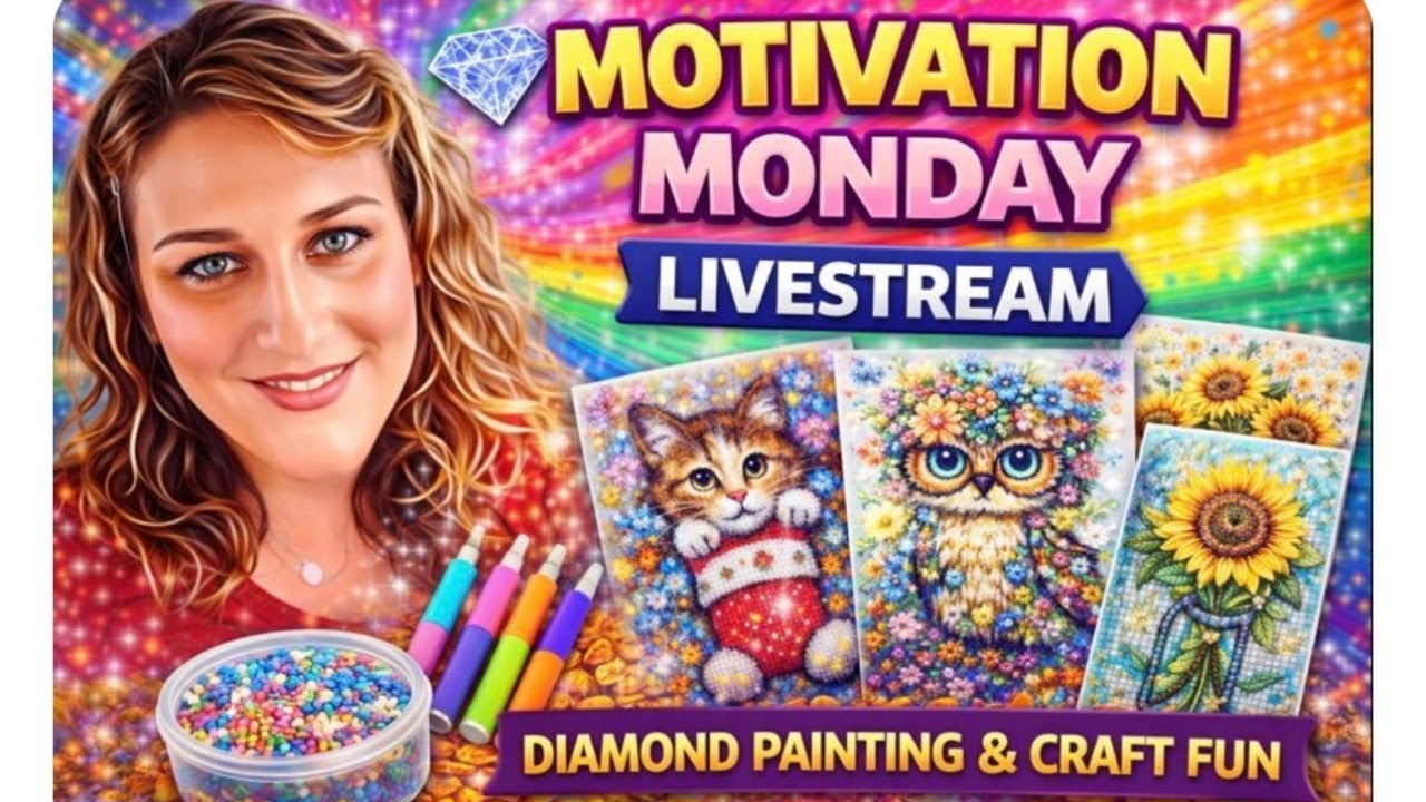 Motivation Monday Livestream 💎 Diamond Painting & Craft Fun | Relax, Chat & Create!