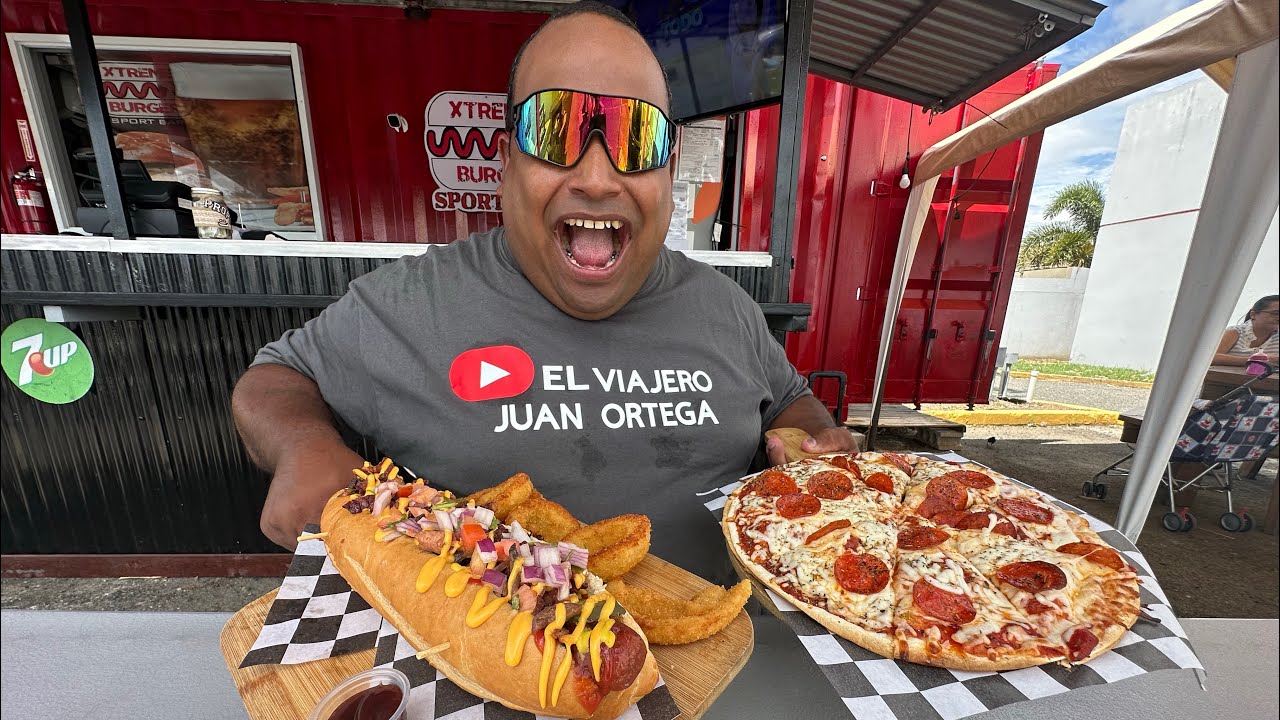 Fuimos a Probar Hot Dog  🌭  de 12” pulgadas  de tres carnes y la pizzadilla en Xtreme Burger.
