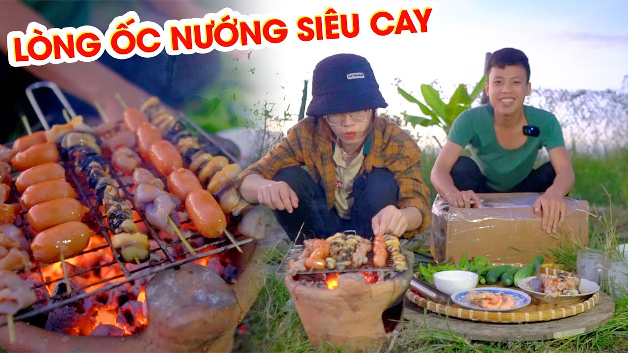 Cùng Vi Và Hùng Làm Lòng Ốc Bươu Nướng Siêu Cay Mở Quà Noel Từ Mỹ | Xóm Dừa Tv