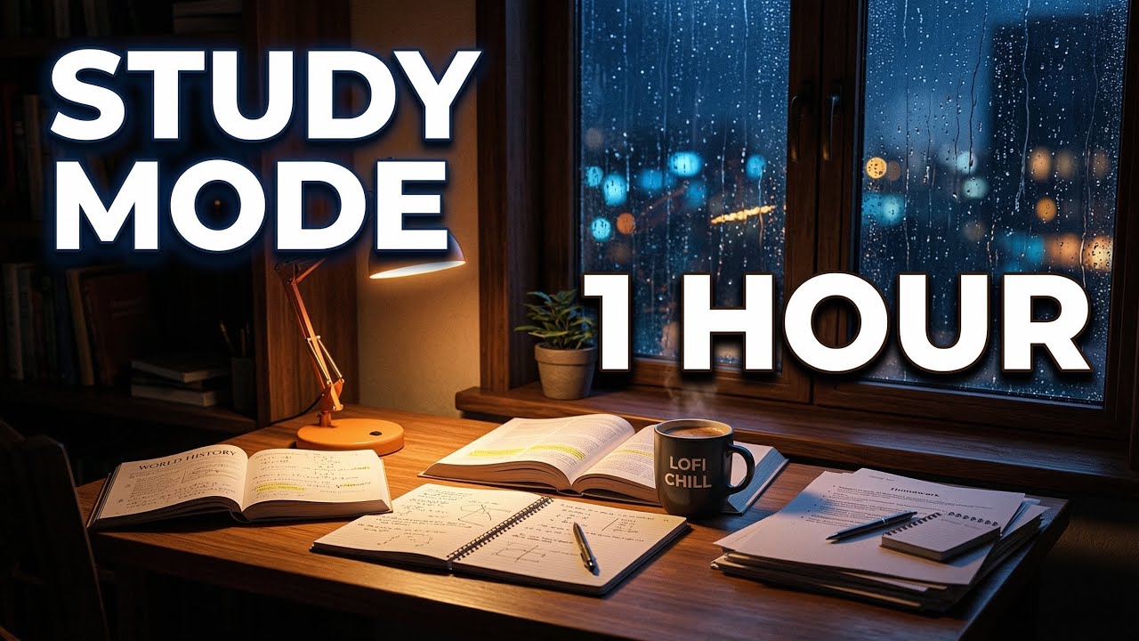 Rainy Exam & Homework 🌧 1 Hour Calm Lofi Study Music