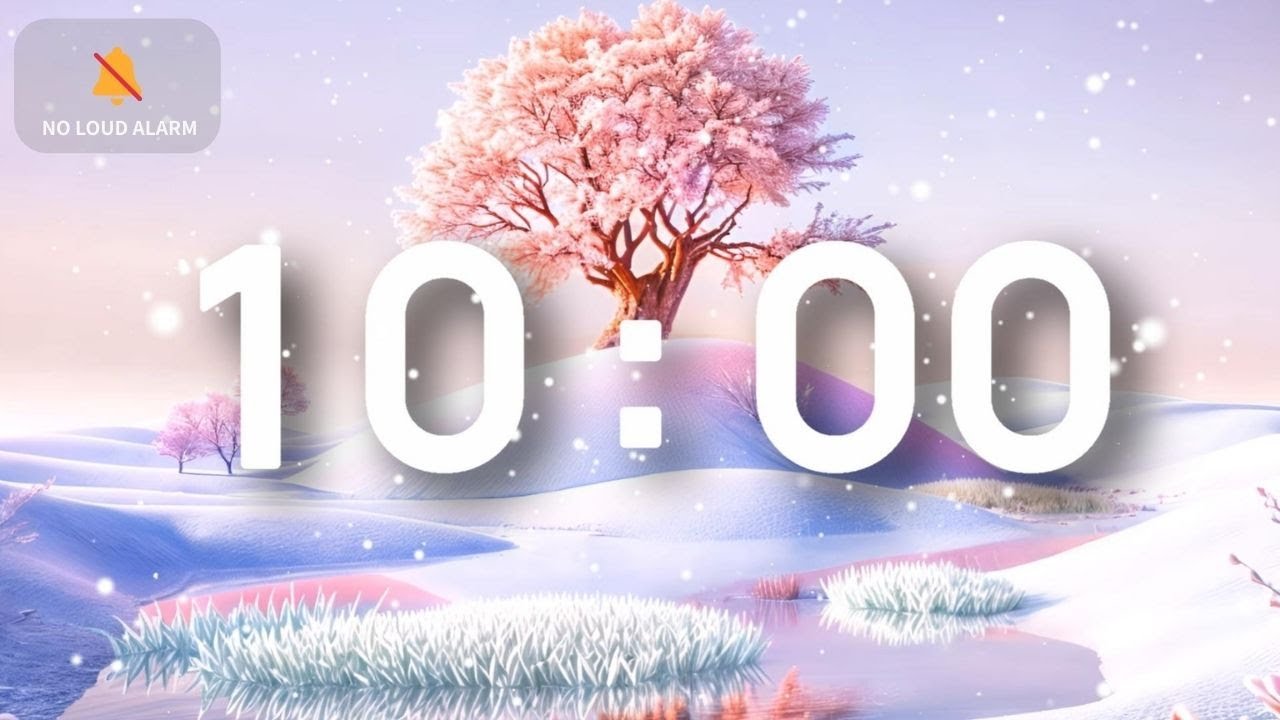 10 Minute Timer with Relaxing Music for Classroom | Pink Fantasy Calm Focus 🌸 | NO Loud Alarm 🔕