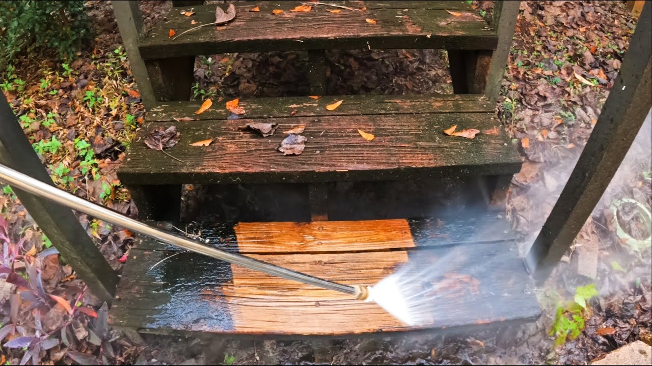 Sweet Old Lady Slipped On Slimy Steps (Oddly Satisfying Pressure Washing)