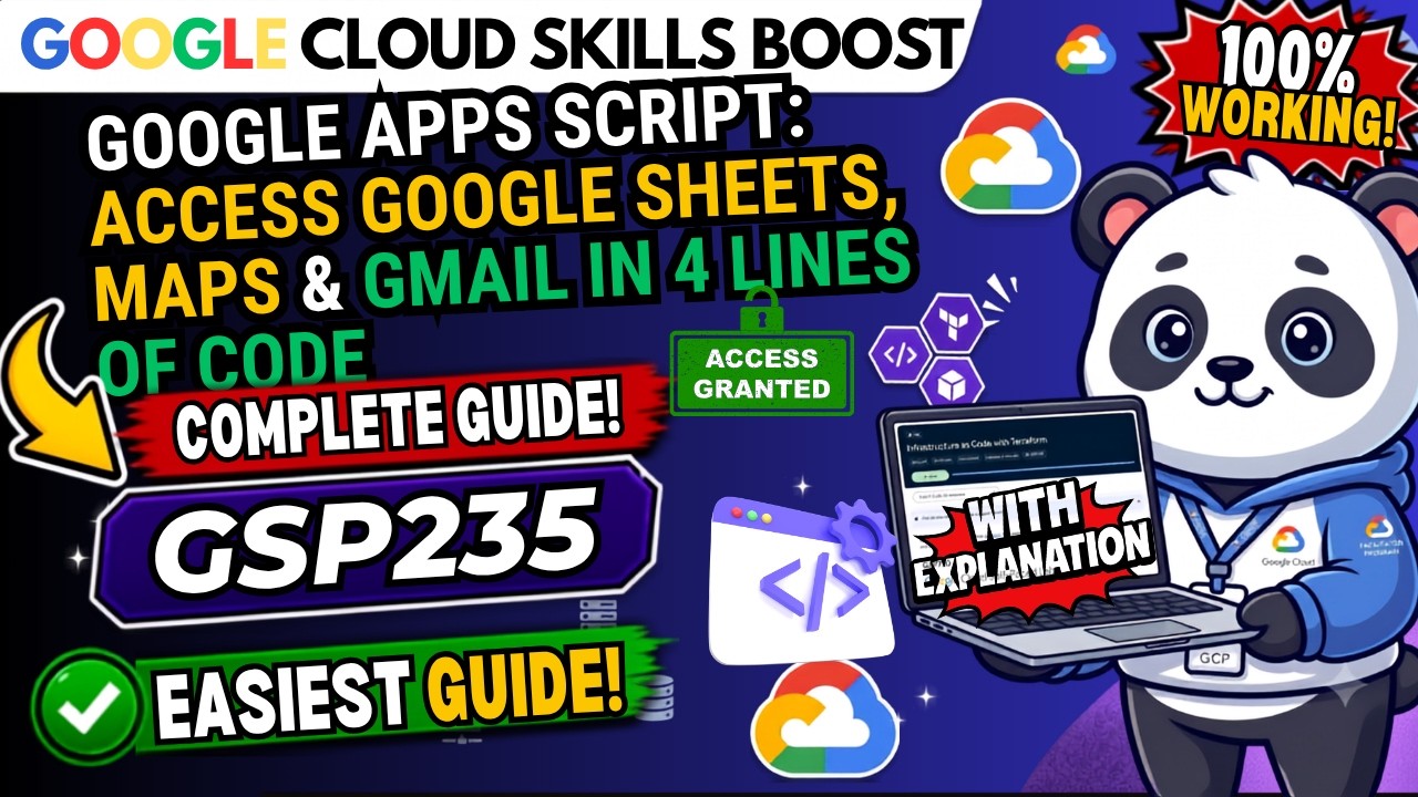 Google Apps Script: Access Google Sheets, Maps & Gmail in 4 Lines of Code #GSP235 #qwiklabs #arcade