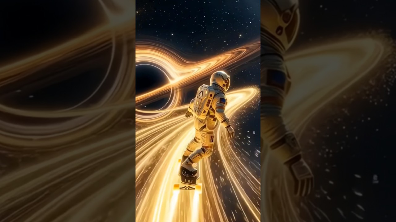 The portal. #space #fantasy #astronaut #skateboarding #blackhole #art #animation
