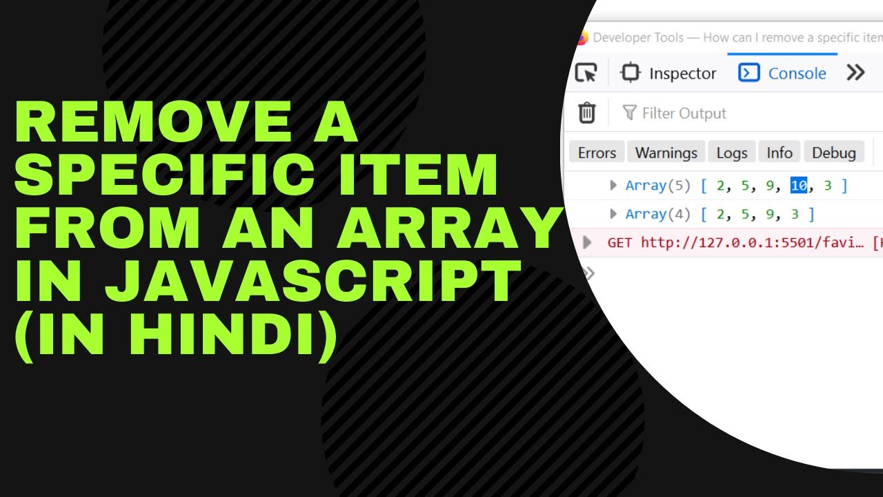 How can I remove a specific item from an array in JavaScript? (In Hindi)