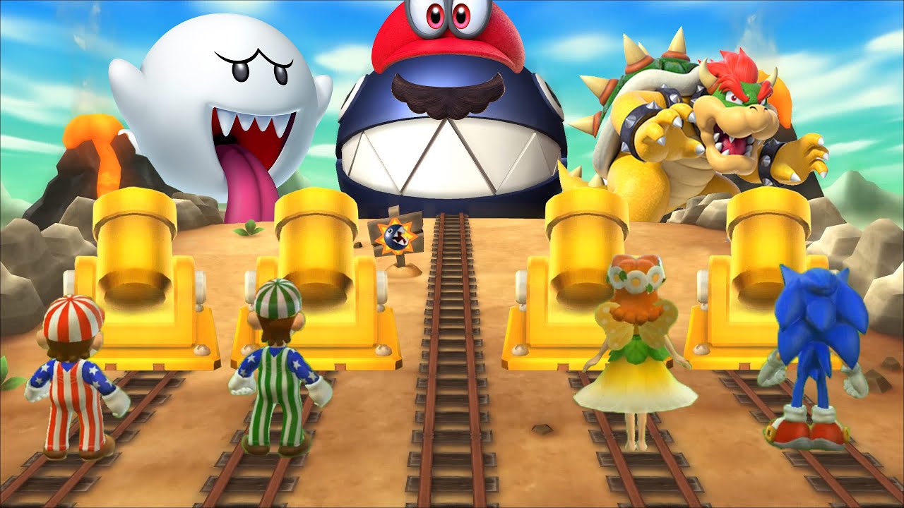 Boss Rush | Mario Party 9 - Mario Vs Luigi Vs Daisy Vs Sonic (All Boss Battles)