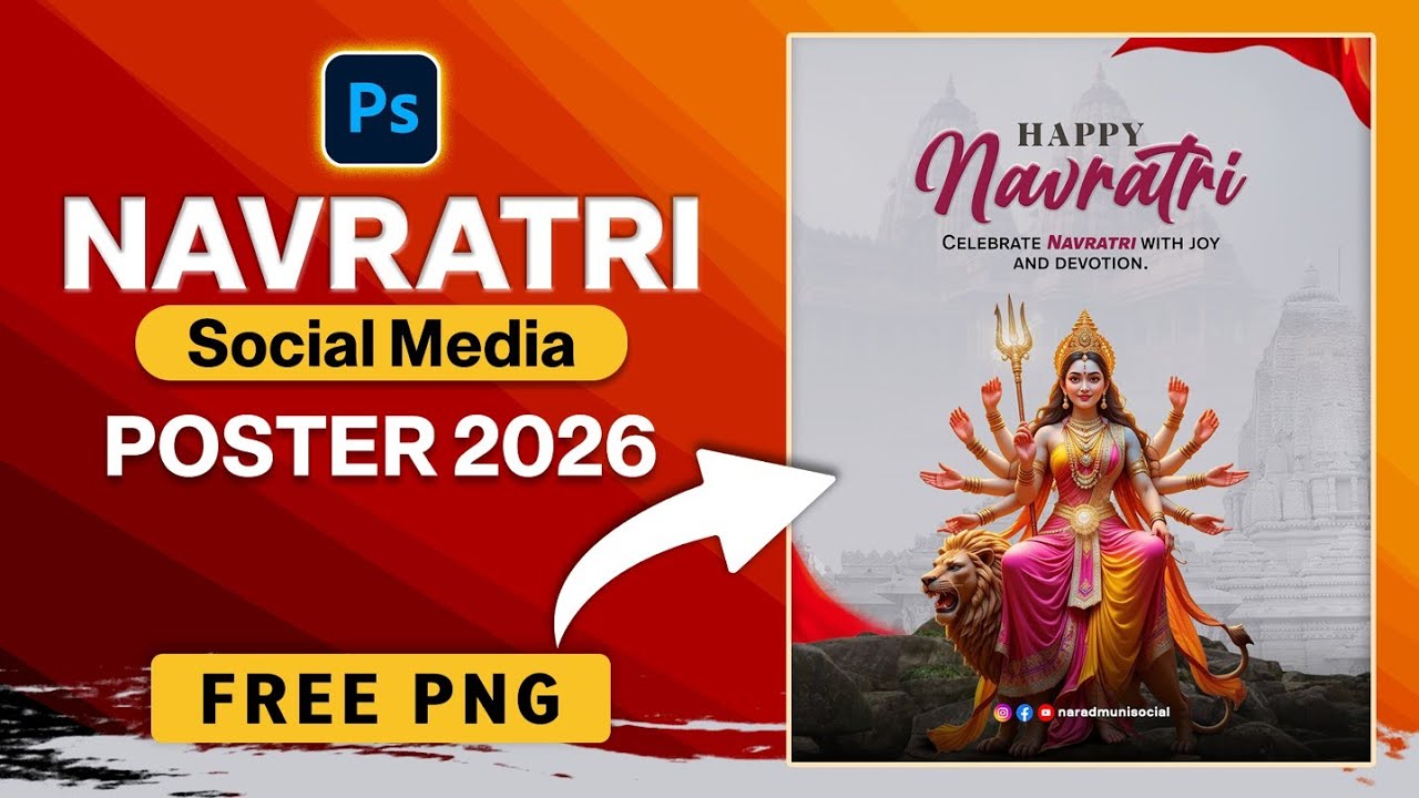Navratri Poster Design In Photoshop | Navratri Poster Design 2026 | Navratri Post Design 