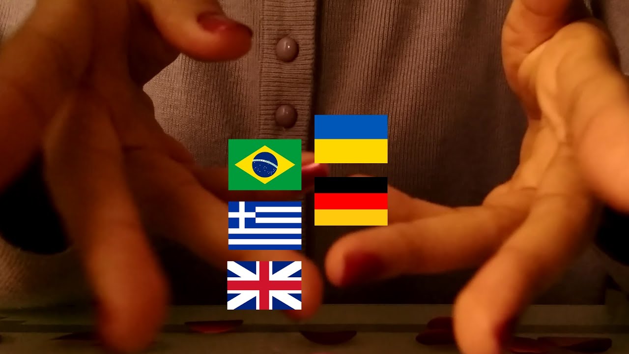 ASMR Nice Words in Different Languages / English, Portuguese, Ukrainian, German, Greek / Clicking