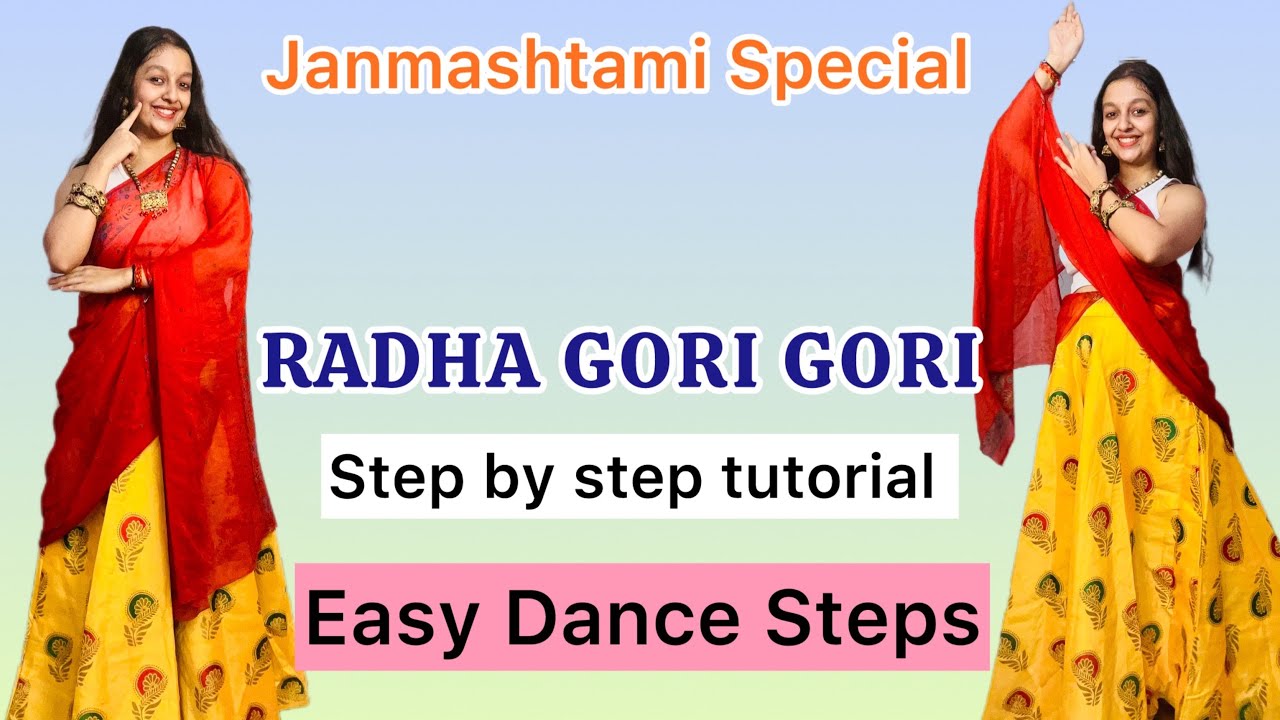 Radha Gori Gori | Dance Tutorial | Janmashtami dance | Trending | Easy Dance Steps | Viral video 