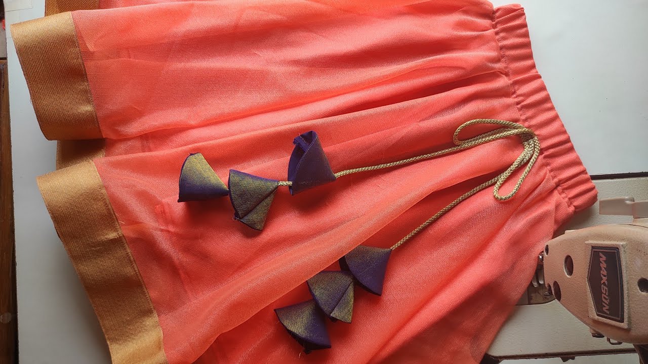 Floor Length Umbrella Skirt For Two Years Old Cutting And Stitching