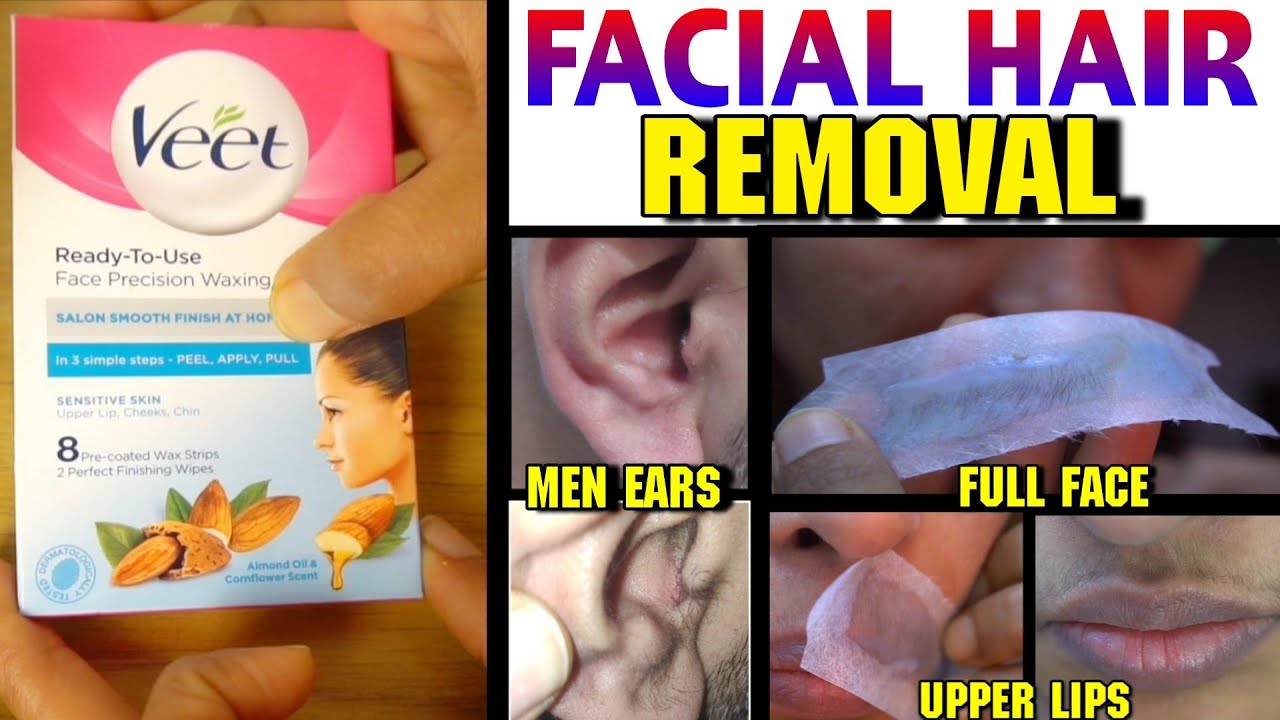 Veet wax strips for Men & Women facial hair : Full Review with Demo