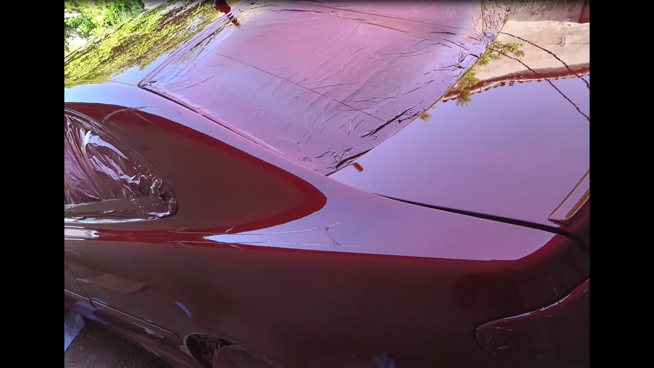 Comment peindre une voiture sans cabine, sans abri. 7ème étape 406 ROUGE CANDY :  vernis UHS coloré