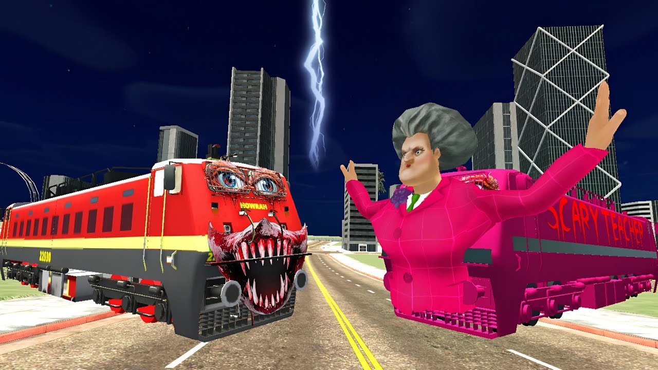 Scary Teacher Train Monster Attack Haunted Train - indian bikes driving 3d game