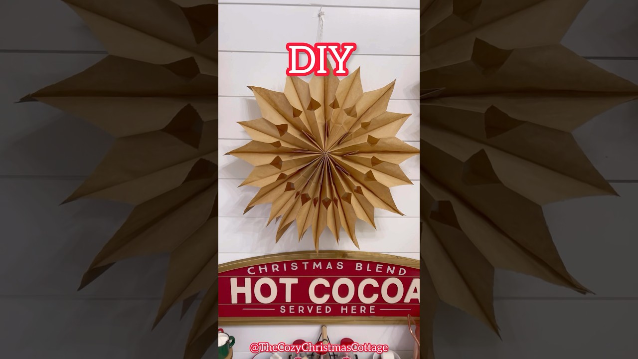 🤩HUGE Snowflake Decoration! Use paper bags and make your own!