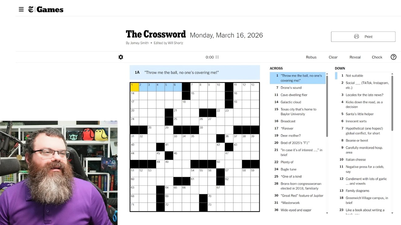 Learning Crossword Week 95 | NYT Crossword Monday March 16, 2026