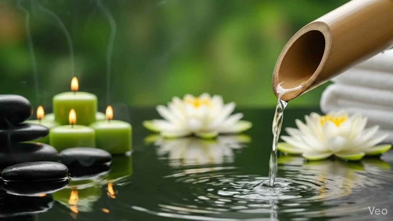35 🌸 Bamboo Water & Gentle Piano 💧 — Peaceful Relaxing Music for Forest Meditation, Focus & Calm M