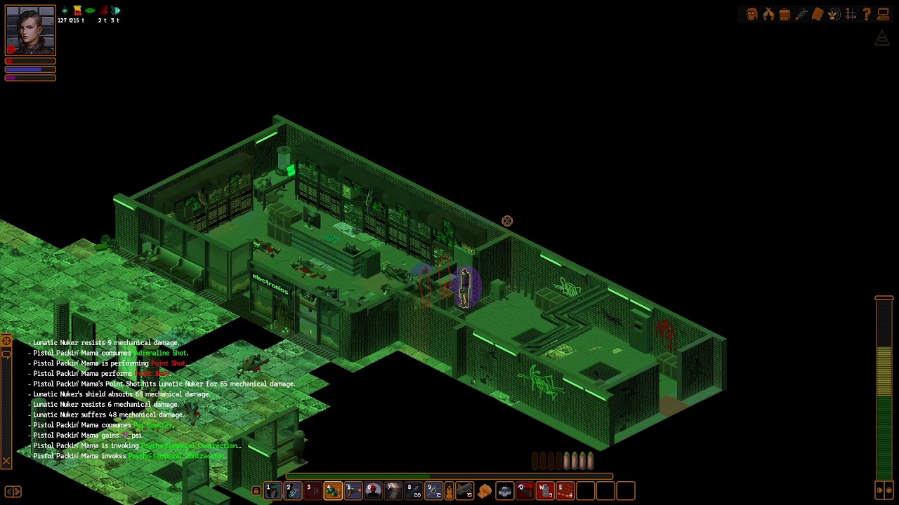Underrail - Pistol build gameplay. Lunatic mall - both floors in one go. Dominating