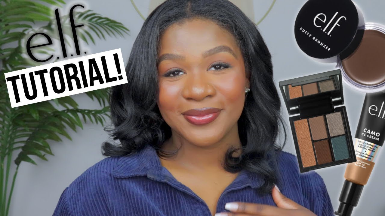 FULL FACE OF ELF COSMETICS ON DARK SKIN | DRUGSTORE MAKEUP TUTORIAL 2022!