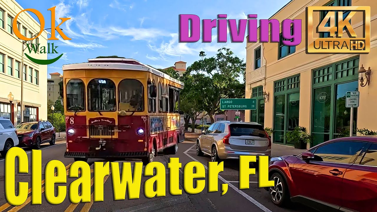 [4k] Drive from Palm Harbor to Clearwater Beach Florida - Tampa Bay Area tour