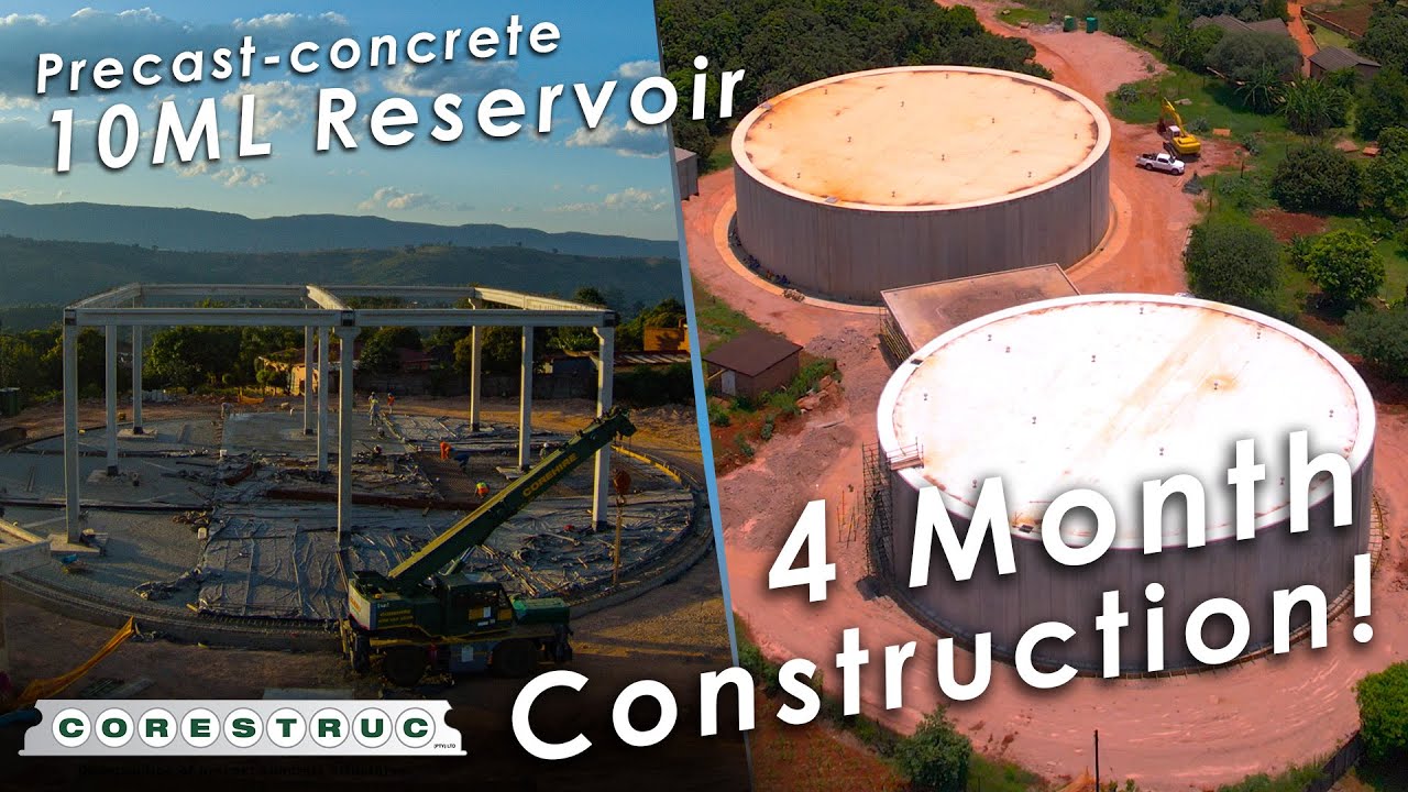 Corestruc 10ML Reservoir | 4 Month Precast-concrete Construction Timelapse