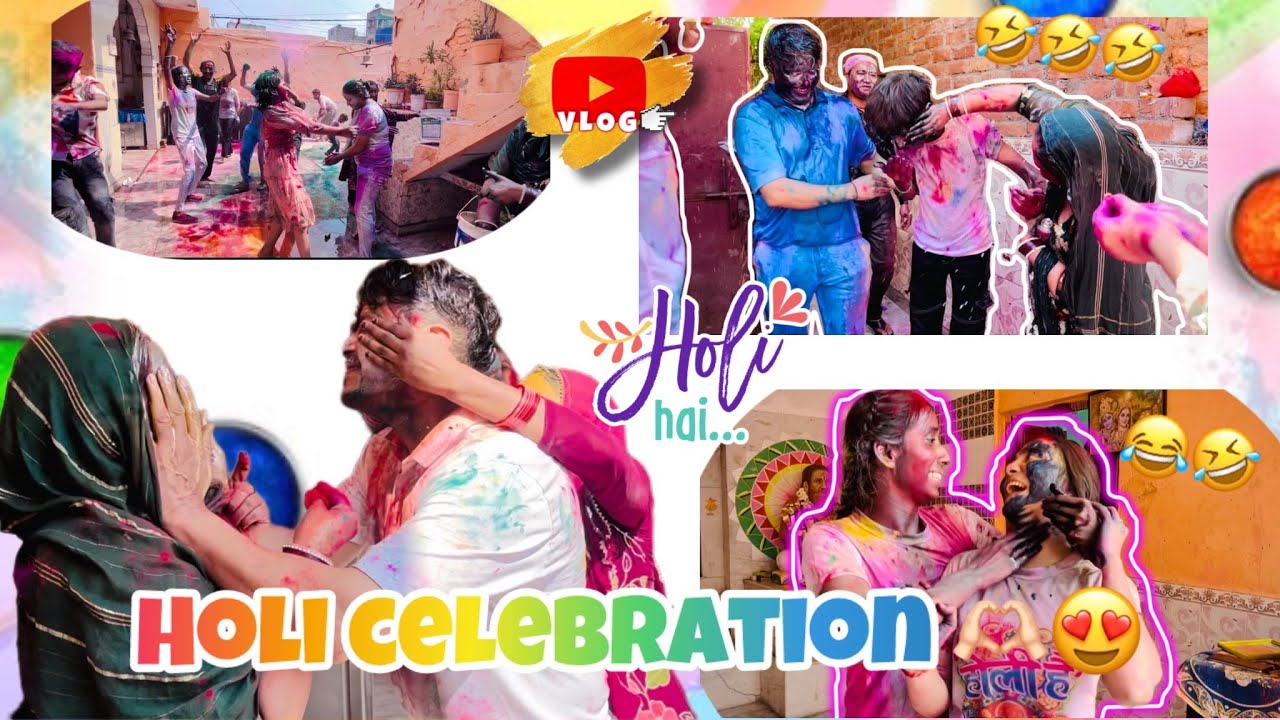 Is holi par bane sab green or pink bhoot🤣full enjoy #vlog67 #trending #viralvideo #holicelebration