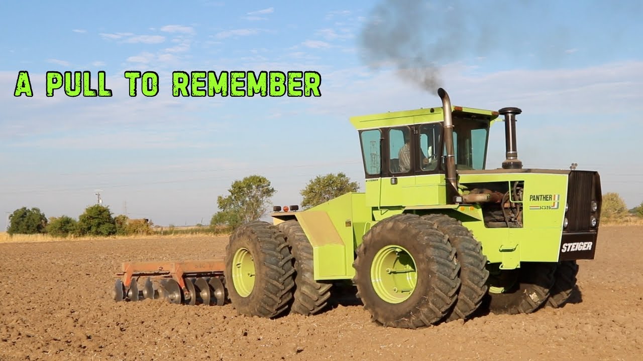 Newly Revived Steiger Panther ST 325 Pulling a 18 ft Stubble Disk