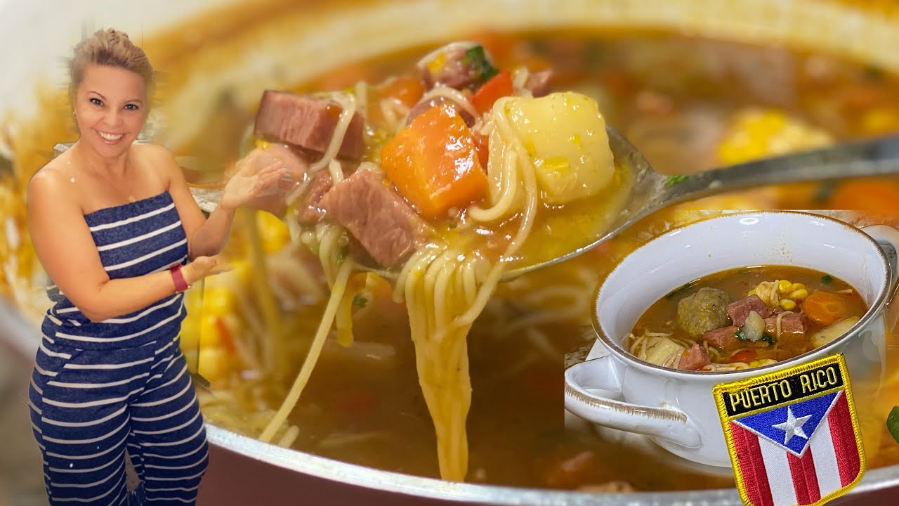 Sopa de Jamon con Fideos / Sopa de Jamon Boricua / Ham Soup / Con sabor de mi Abuela